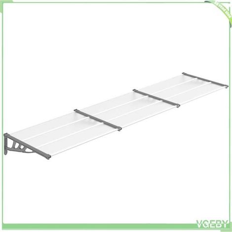 Auvent de porte - FAFEICY - 153688 - Noir/transparent - Polycarbonate - 358,5x90x27,5 cm (1/5)