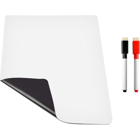 Tableau blanc magnétique avec feutres et effaceur, multicolore (1/2)