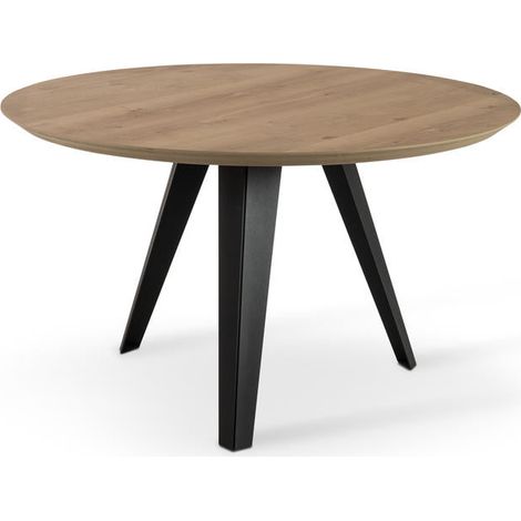 Tavolo Fisso Ø130x76 cm in Rovere Impiallacciato Henry Naturale (1/5)
