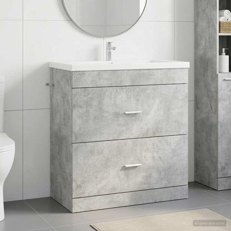 Gabinete de baño debajo del lavabo Gris Hormigón