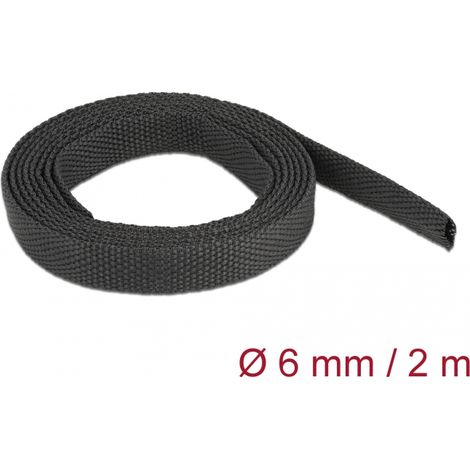Delock Tubo termorretrÃ¡ctil de tela de 2 m x 6 mm con una relaciÃ³n de contracciÃ³n de 2:1 negro