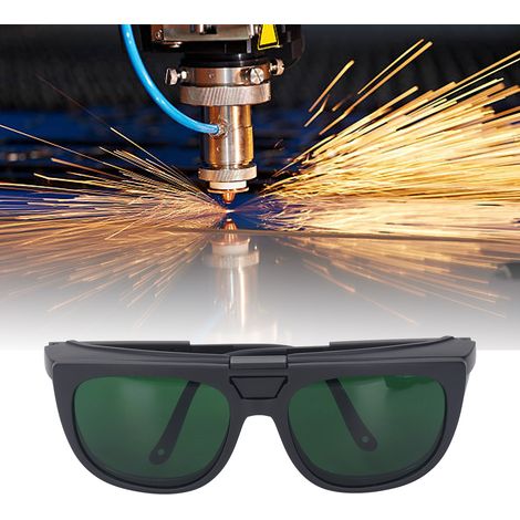 Lunettes de protection pour soudage/soudage à l'arc sous argon à rabat, avec double lentille transparente, compatibles avec les lunettes de vue. Vert clair avec protection IR3.0. (1/5)