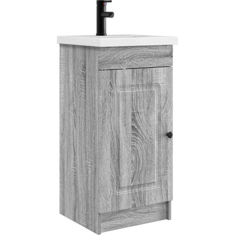 Bathroom Vanity with Sink Grey Sonoma 42 x 40 x 84.5 cm vidaXL