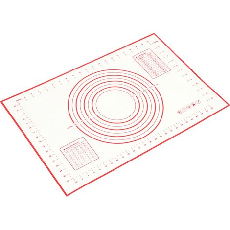 Tapis de cuisson en silicone antiadhésif pour pâtisserie, rouleau à pâte, accessoire de cuisine rouge (1/5)