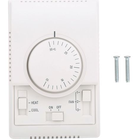 Aufputz-Thermostat für Klimaanlagen, mechanischer Temperaturregler, 10–30 °C, 220 V Wechselstrom (1/5)