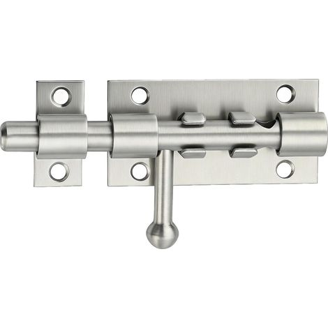 Edelstahl Türriegel 19.5cm gebürstet, robust, abschließbar, für Gartentor, Zaun, Fenster