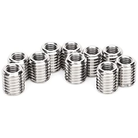 Pair - Lot de 10 écrous d'insertion M6/M10 en acier inoxydable 303 – Filetage femelle M6 x 1.0 – Filetage mâle M10 x 1.5 – Longueur 12 mm - M10x1 (1/5)