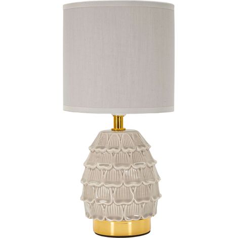 Lampada da Tavolo Talkee, Necessaria 1 Lampadina, Attacco e14, Paralume, Beige