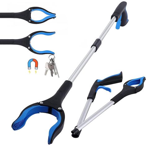 Pince Ramasse Objet 83cm, Pince Telescopique avec Crochet Magnétique, Pince pour ramasser sans se baisser, Pliable Rotative 360°Pince Ramasse Dechets, pour Personnes Âgées, Mobilité Réduite (1/5)