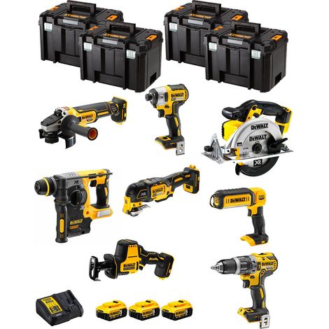 DeWALT Kit DWK802T (DCD796 + DCH273 + DCG405 + DCF887 + DCS355 + DCS369 + DCS391 + DCL050 + 3 x 5,0 Ah + DCB115 + 4 x TSTAK VI) (1/5)