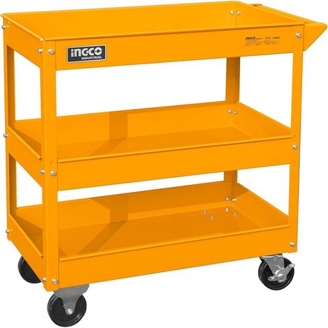 CARRELLO PORTAUTENSILI PORTATTREZZI 3 RIPIANI IN ACCIAIO - INGCO HPTCT031 (1/5)