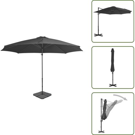 Ombrellone con base a croce - vidaXL Parasole da Giardino con Base Portatile Antracite - Ombrellone anti-UV