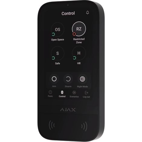 AJAX-Tastatur TouchScreen 5&quot ASP-Funktastatur mit Tag-Leser 868 MHz, Juwelierschwarz - 58454