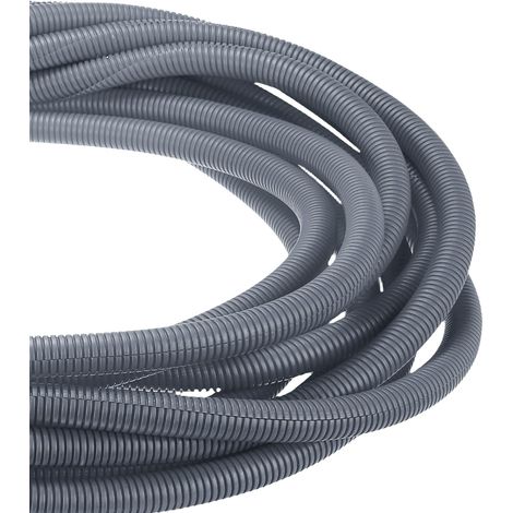 20ft Gaine Fendue Tubulaire 3/4 Pouce Protège-Fils Flexible Gris (1/5)
