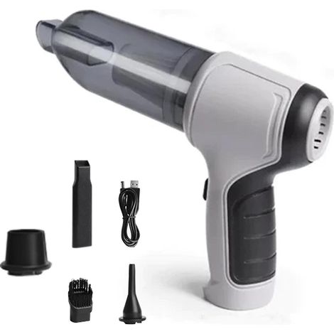 Mini aspirateur portatif sans fil 3 en 1 rechargeable pour surfaces sèches et humides, avec dépoussiéreur électrique, gris étoilé (1/5)