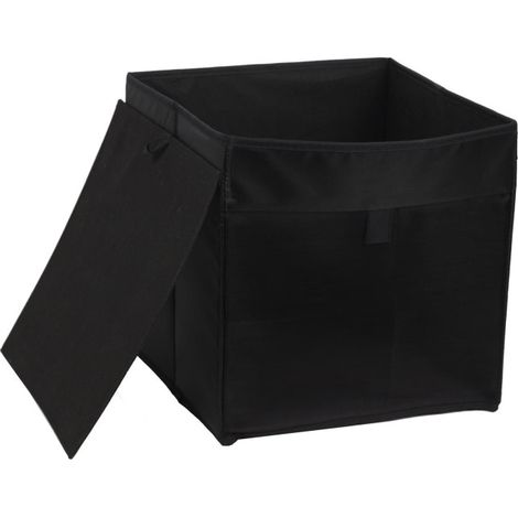 Panier à Linge Carré "Pop Up" 30cm Noir (1/5)
