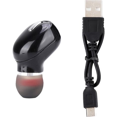 Mini Casque Bluetooth Sport Sans Fil Écouteurs Universel Oreillette Noir (1/5)
