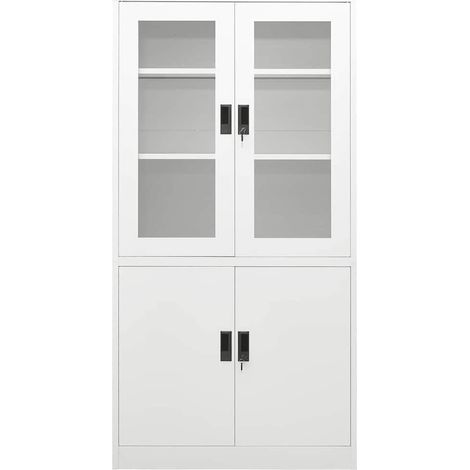 Maison Exclusive - Armoire de bureau Blanc 90x40x180 cm Acier (1/5)
