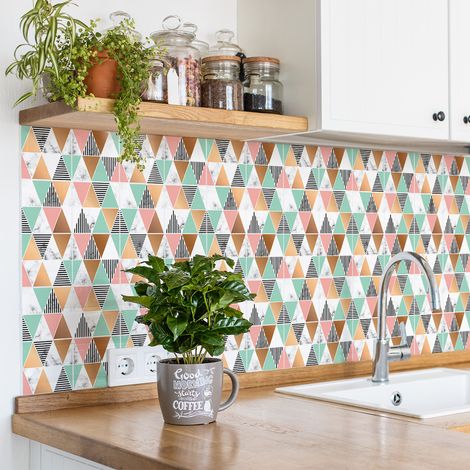 Sticker Mural Carrelage adhésif Cuisine Salle de Bain - 24 STICKERS CARREAUX DE CIMENT CARRELAGES EFFET MABRÉ CHIC AZUR - 24stickers20x20cm (1/5)