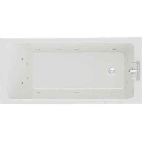 Slim Edge 1500mm x 700mm 12 Jet Chrome Flat Jet Single Ended Whirlpool Bath (1/5)