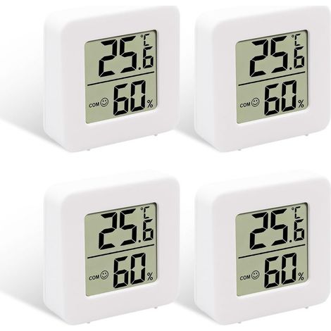 Thermomètre-hygromètre d'intérieur, ensemble 4 pièces, mini thermomètre numérique LCD, petit hygromètre mural chambre bébé. (1/5)