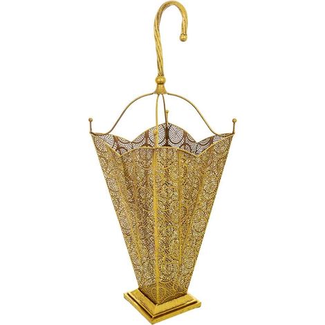 Paragüero de metal dorado 29x29x82.5h cm
