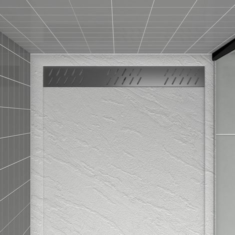 Griglia in alluminio lineare finitura Gun Metal per piatti doccia - 69.5x11x0.2cm - GRID LINE GUN METAL