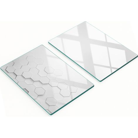 Tablas de cortar y servir de vidrio decorativas hexagonales de 2x40x52 cm (1/5)