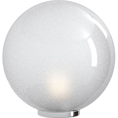 Lampada Contemporanea Glitter Metallo Cromo Vetro Soffiato Trasp 1 Luce E27 40Cm (1/2)