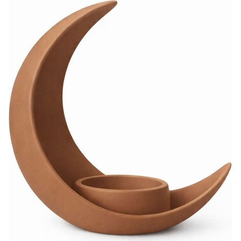 Cache-pot décoratif marron en forme de croissant (1/3)