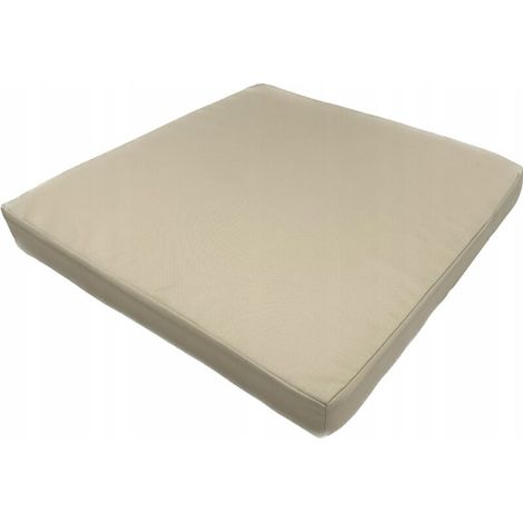 Coussin Exterieur 60x60x10 Cm - Housse Oxford Impermeable - Mousse PUR - Pour Mobilier Jardin - Beige (1/5)