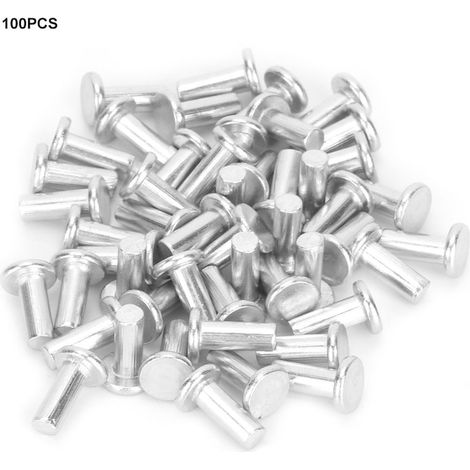 Jeu de 100 bucati nituri, aluminium, capuchon plat, 4x10mm (1/5)