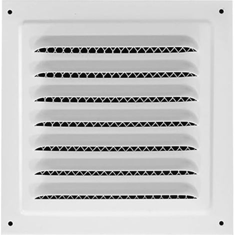 Grille de ventilation, aérateur à persiennes 15 x 15 cm, acier inoxydable (1 pièce blanche)