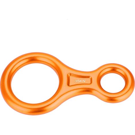 Descendeur en 8 avec Anneau 35KN pour Escalade et Sauvetage (Orange) (1/5)