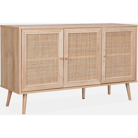 Aparador 3 puertas de caña, 120cm