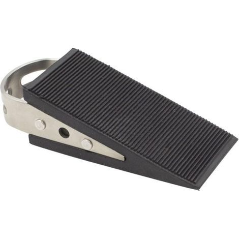 Pièces Cale Porte Sol Caoutchouc, Bloque Porte Sol avec Poignée en Acier Inoxydable, Double Face Antidérapante, Cale de Porte Antivol, (Noir) (1/5)