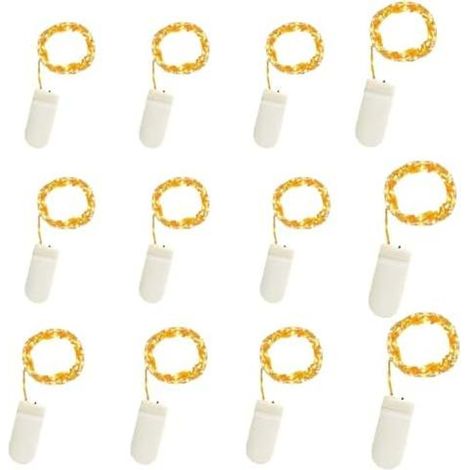 LED Lichterkette mit Batterie 12 Stück 1M 10 LED, Wasserdichte Led Lichterkette für Mini Fläschen zur Party, Hochzeits Deko,Weihnachten, Halloweent (1/5)