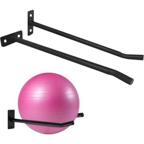 Lot de 2 supports muraux pour ballons de stabilité, accessoires de gym à domicile, organiseur de rangement pour équipement de fitness pour gymnases, studios, gymnases à domicile