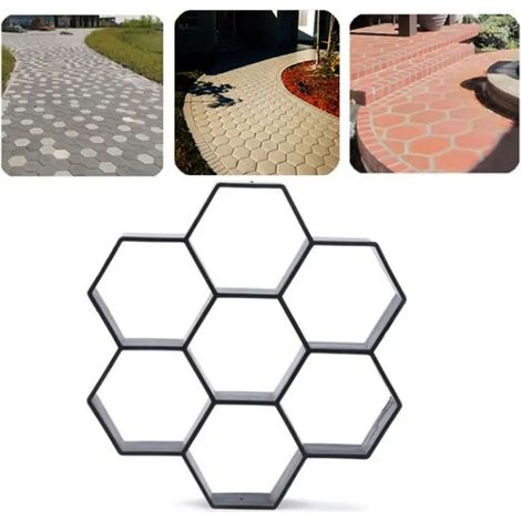 Outil de style de sol en ciment, moule de pavage de carrelage, bricolage, 1 pièce avec moule de pavage de jardin en ciment réutilisable (1/5)