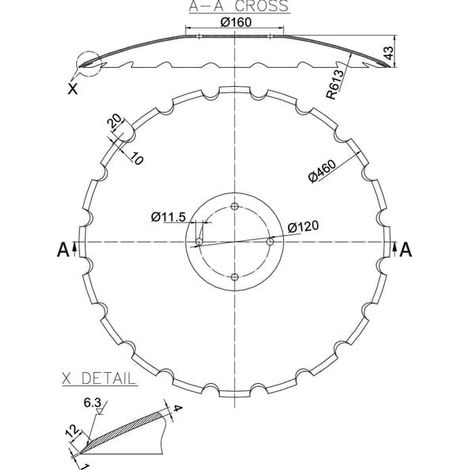Kerbscheibe 460x4,0mm UNIVERSAL XL044N
