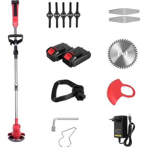 35000 TR/Min 2000 W 88VF Coupe-Herbe électrique sans Fil Tondeuse à Gazon Mauvaises Herbes Brosse Pliable Longueur réglable Coupe Jardin(Rot) (1/5)