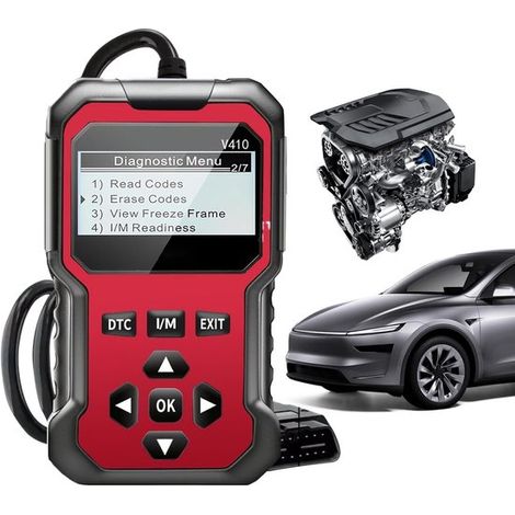 OBD2-Code-Lesegerät für Fahrzeuge Fahrzeugcode-Lesegerät mit 12 Sprachen Automatisches Fehlerlesegerät für Motorradreparaturen Heimwerkstatt LKW (1/5)