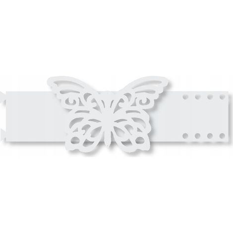Nastro decorativo per tende con anelli di piume, motivo a farfalle bianche (1/5)