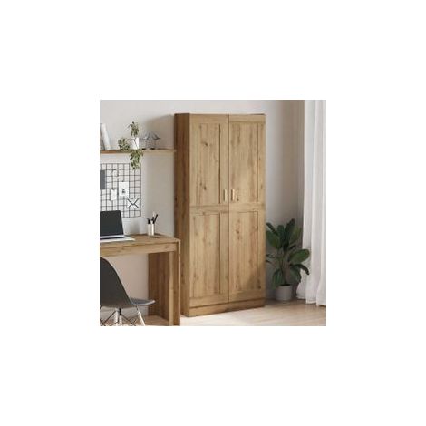Buffet haut chêne artisanal 82,5x30,5x185 bois d'ingénierie (1/5)