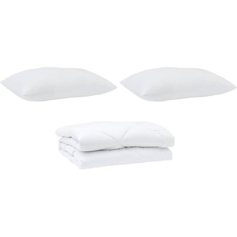 Couette avec oreillers avec oreiller 3 pcs,Duvet Blanc Microfibre CFW33151 (1/5)