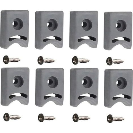 Pack de 8 butées en caoutchouc pour portes de douche coulissantes (26 mm) avec positionnement carré pour plus de sécurité. (1/5)