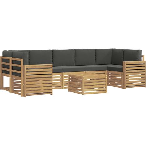 Ensemble de canapés d'extérieur 8 pc Blanc et anthracite vidaXL