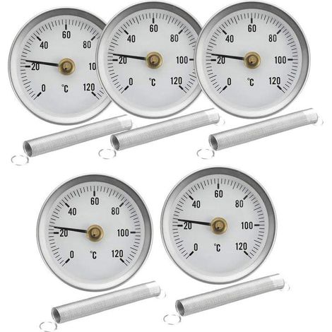 Thermomètre à cadran bimétallique à clipser, jauge de température à ressort, lot de 5 pièces (1/5)