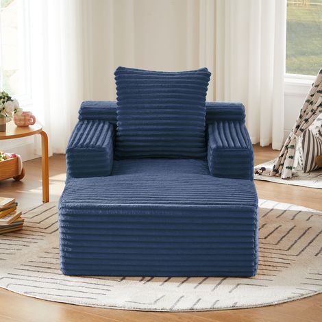 Chaise longue sans cadre en velours côtelé, fauteuil de détente multifonction au confort optimal pour tous les usages (1/4)