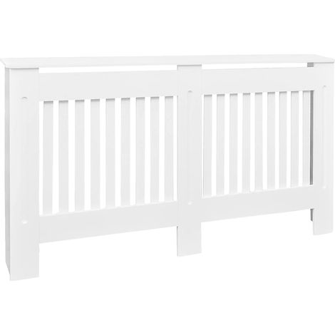 White Radiator Cover Heating Cabinet 152 cm Engineered Wood
